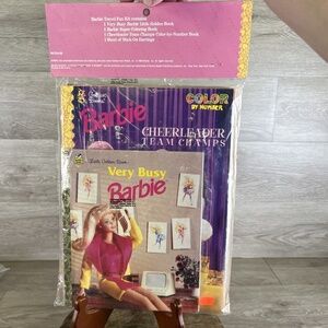 NIB Mattel 1998 Barbie Travel Fun Kit w/ Busy Barbie Little Gold Book, Coloring